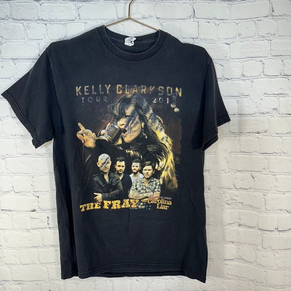Kelly Clarkson 2012 Tour T-Shirt The Fray Carolina Liar Black Graphic Tee Medium